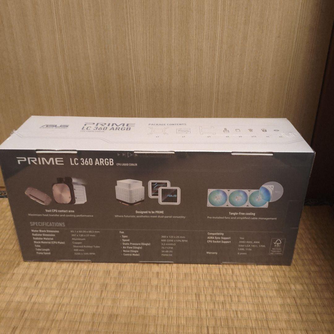 【新品】ASUS PRIME LC 360 ARGB　簡易水冷CPUクーラー