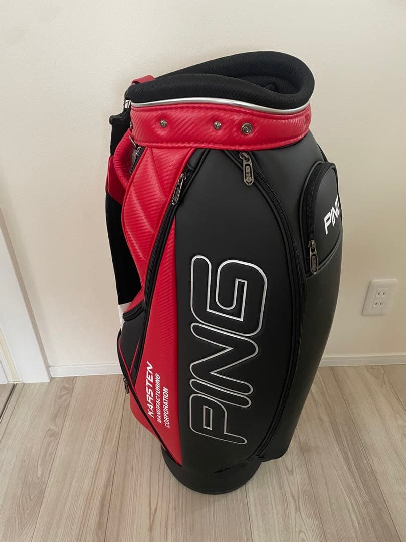 新品　PING キャディバッグ 35544-01 レッド　ブラック
