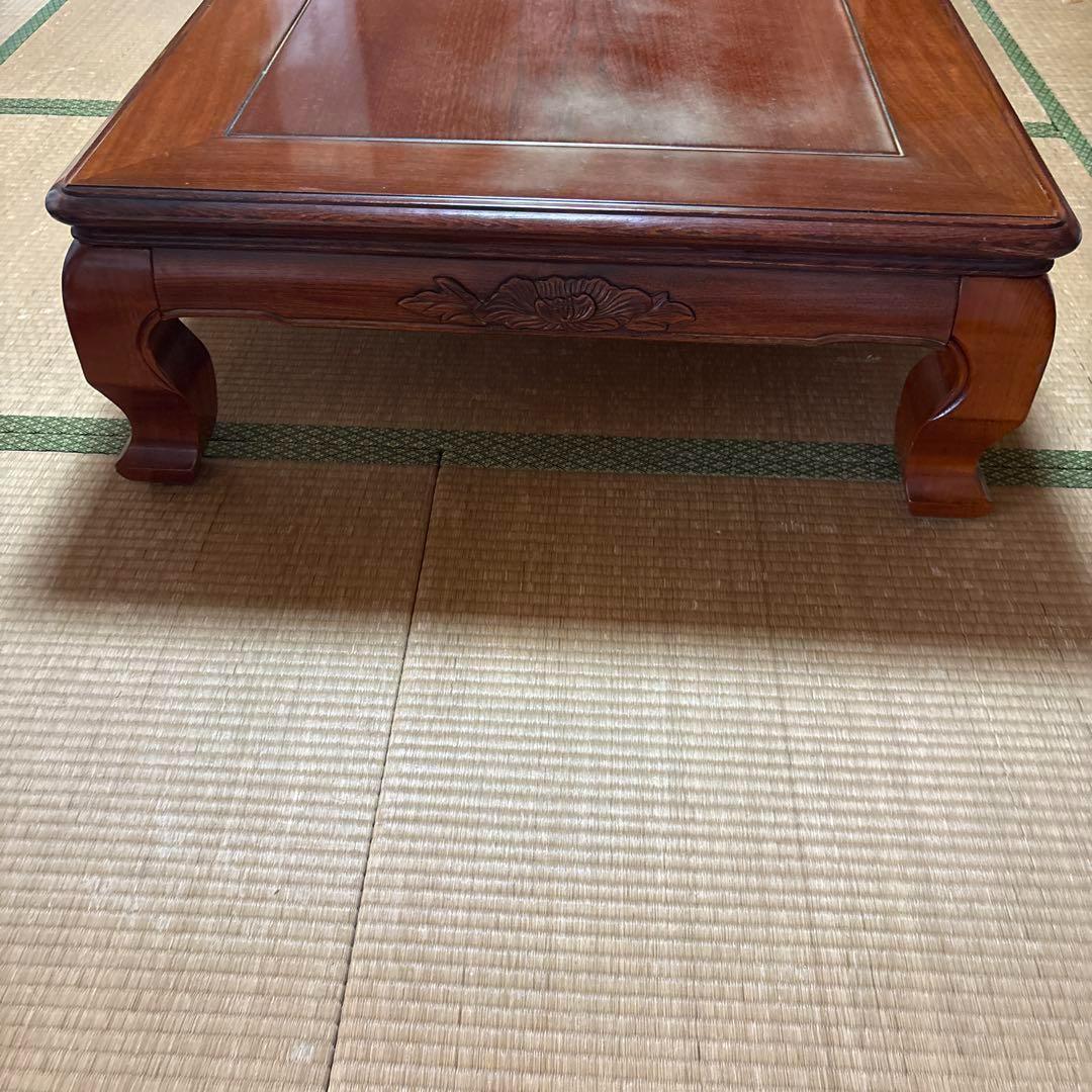 木製座卓 彫刻入り