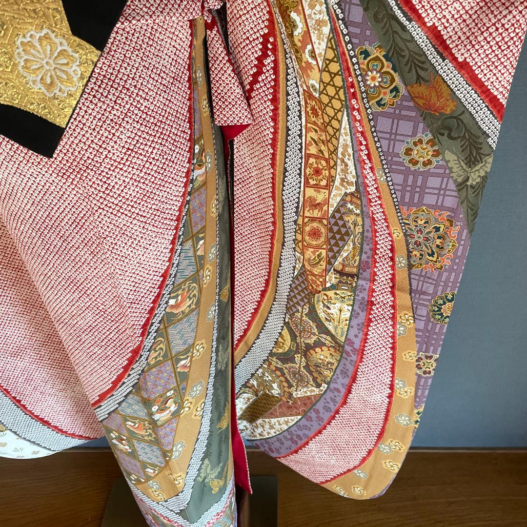 振袖フルセット　のしめ絞り柄　成人式振袖　振袖　裄丈69 ますいわ屋謹製