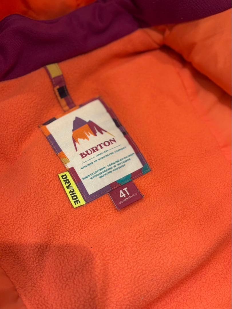 Burton 4T スノーボードウェアセット　グローブ付き　キッズ　100cm