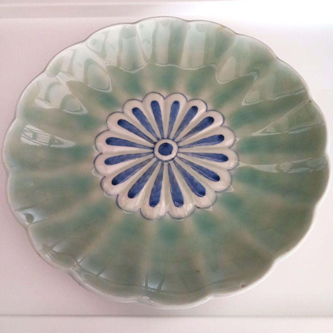 古伊万里　菊文皿　22センチ