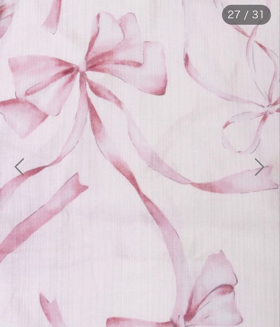 Maison de FLEUR 浴衣 ピンクリボン柄