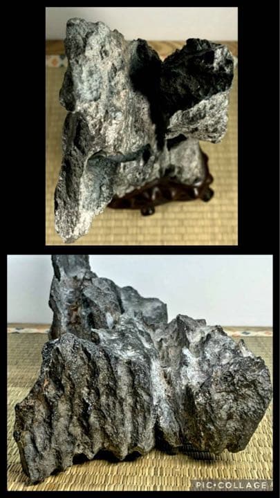 3896 時代の古い太湖石 銘『大鵬』太湖石 高53(cm) 6.68kg