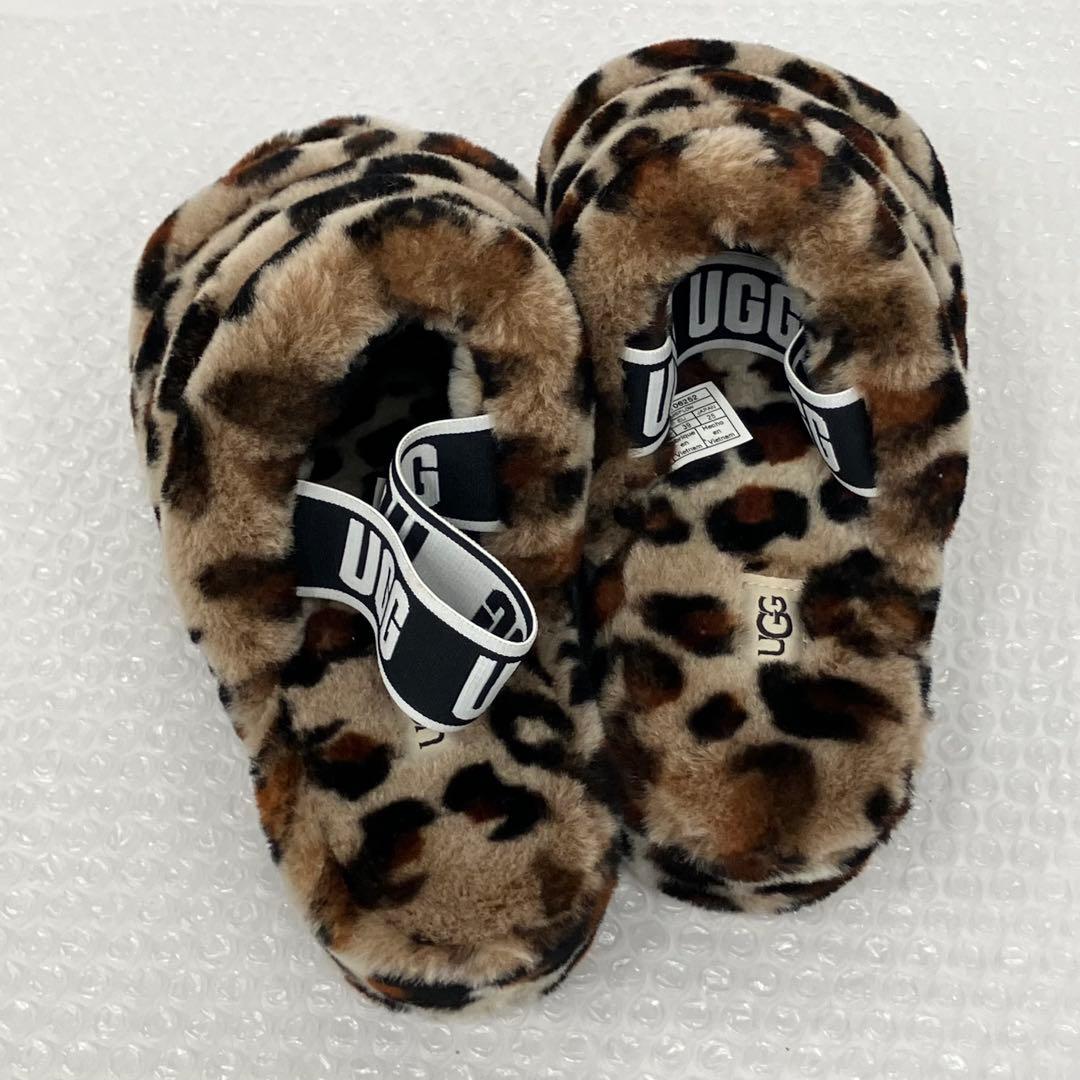新品未使用同等品 UGG fluff yeah slide レオパード 25