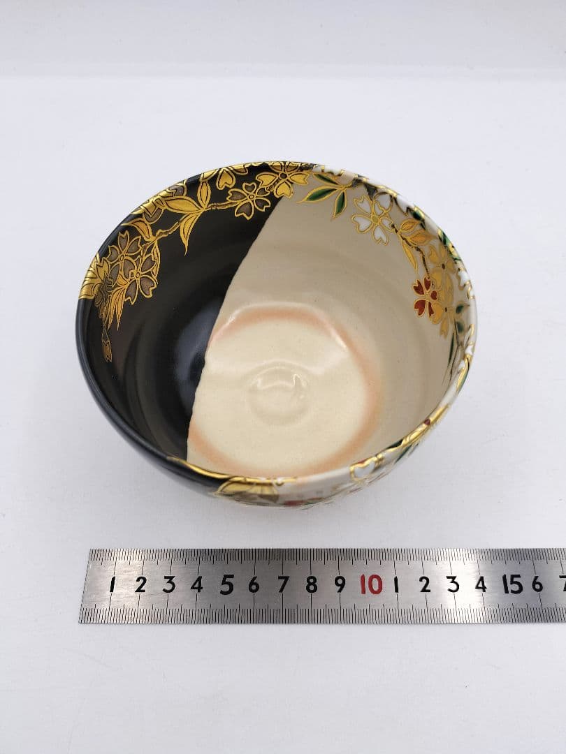 b417 茶碗 枝垂桜 掛分 宮川香雲 木箱 茶道具 古物