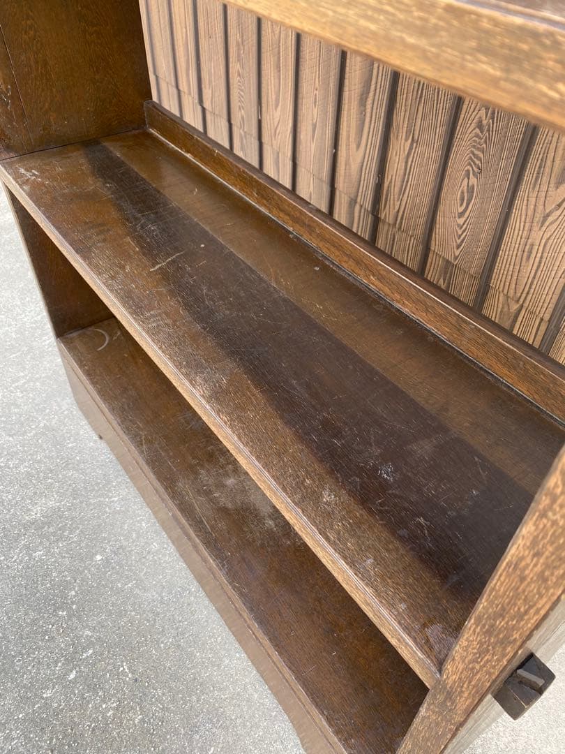 木製本棚　くさび棚　古家具　アンティーク　古道具　引き出し　シェルフ　棚　レトロ