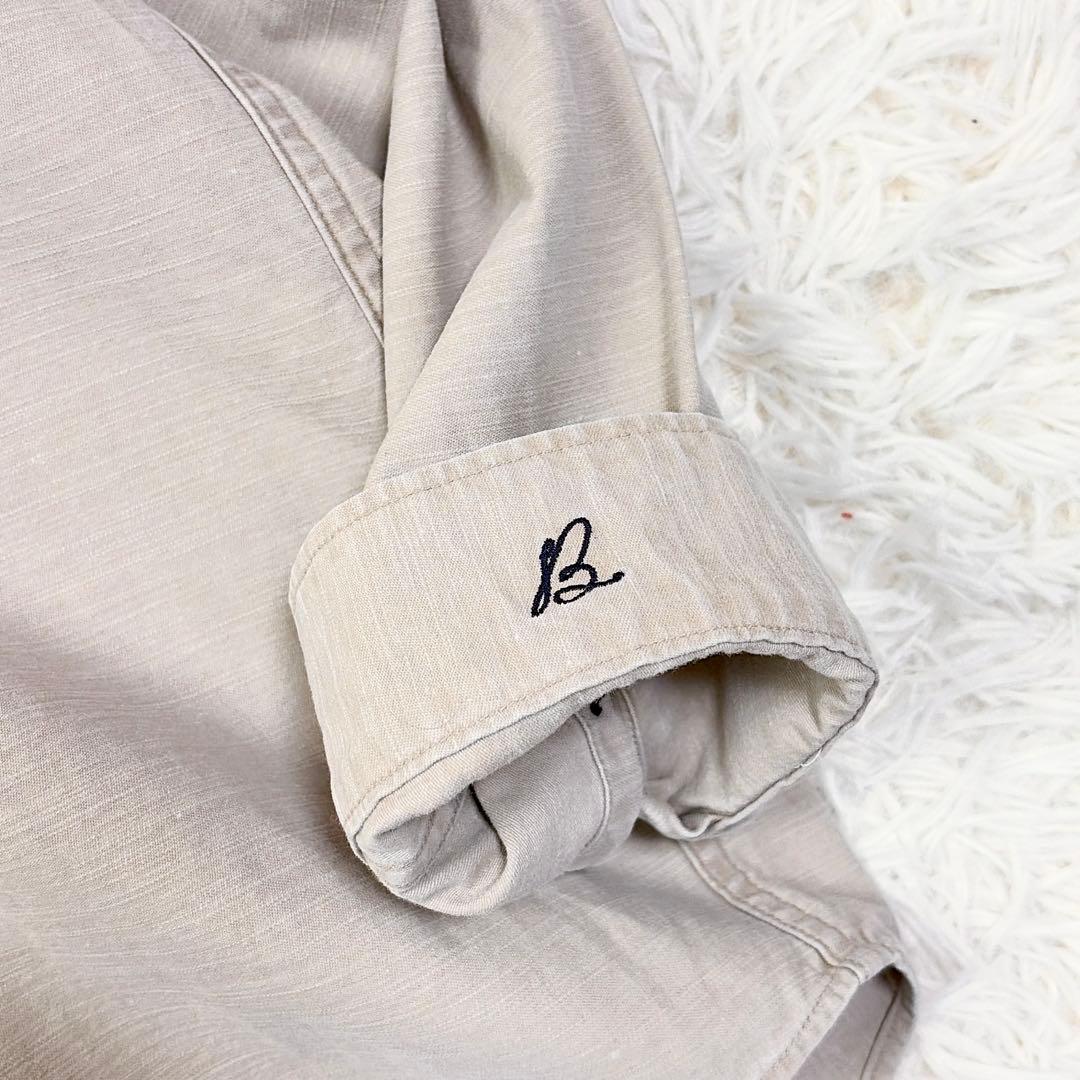 マディソンブルー　コットン　ハンプトンシャツ　ロゴ刺繍　ロゴボタン