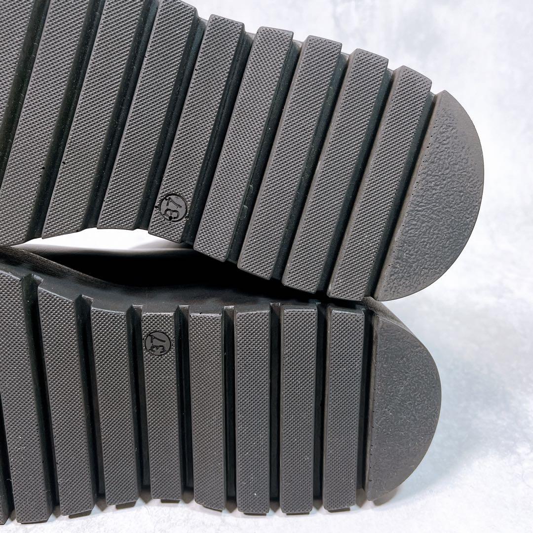 ☆美品☆【コルソローマ9】サイドゴアブーツ (37) レザー　厚底　ブラック