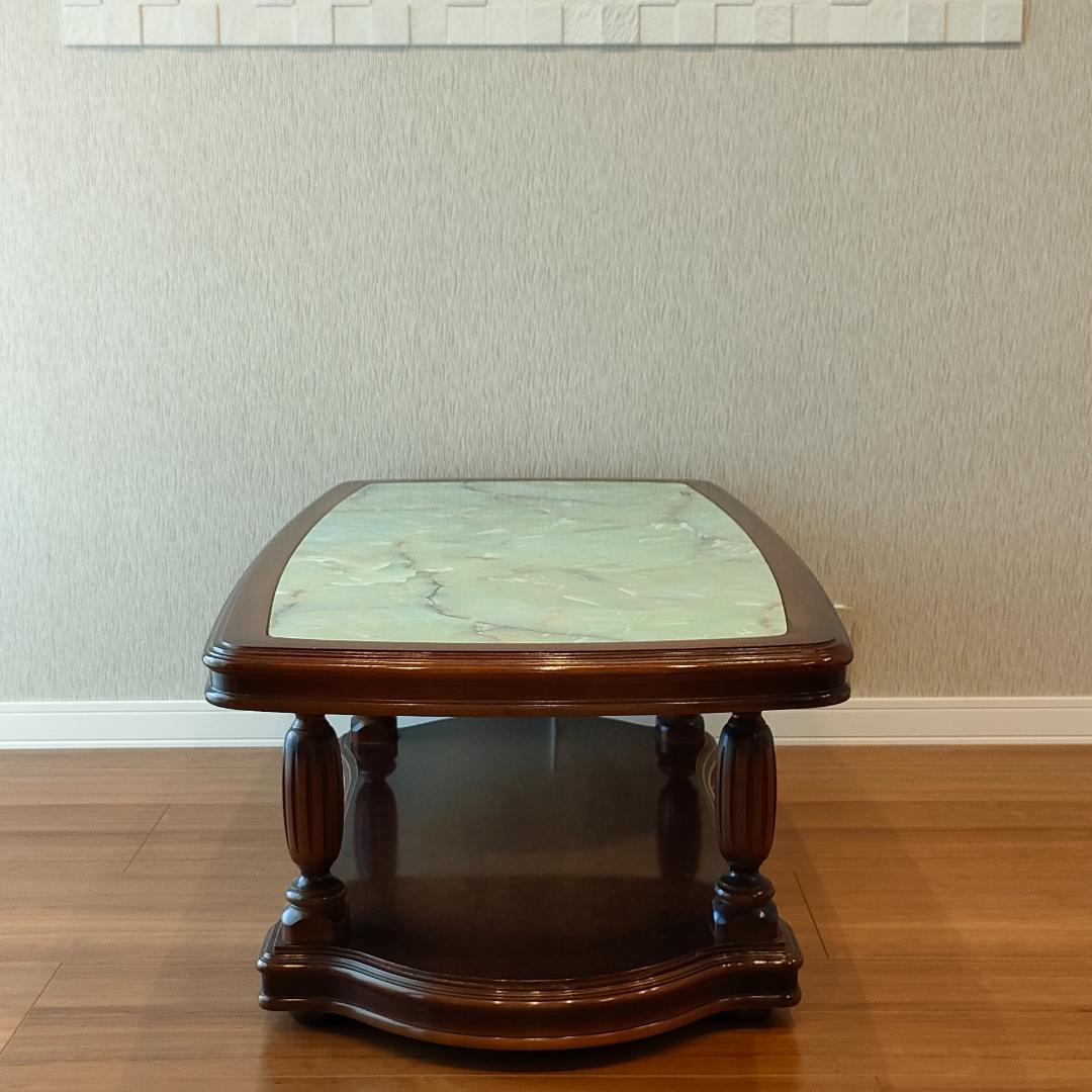 カリモク　ヴィンテージ　センターテーブル　大理石柄　木製