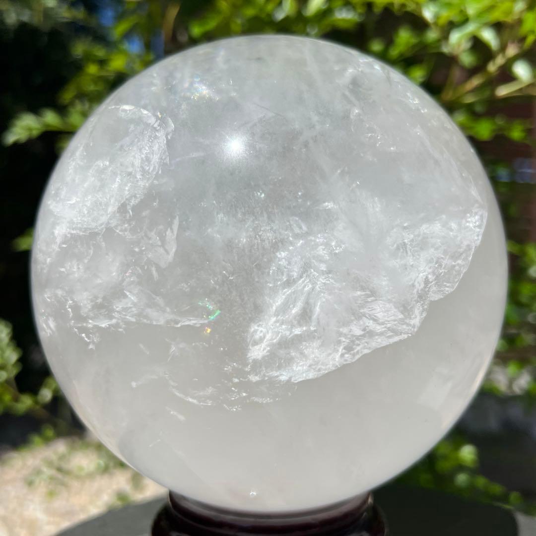 ✳️存在際立つ美麗超大玉‼️✨レインボー ヒマラヤ水晶 丸玉 天然石 原石 置物