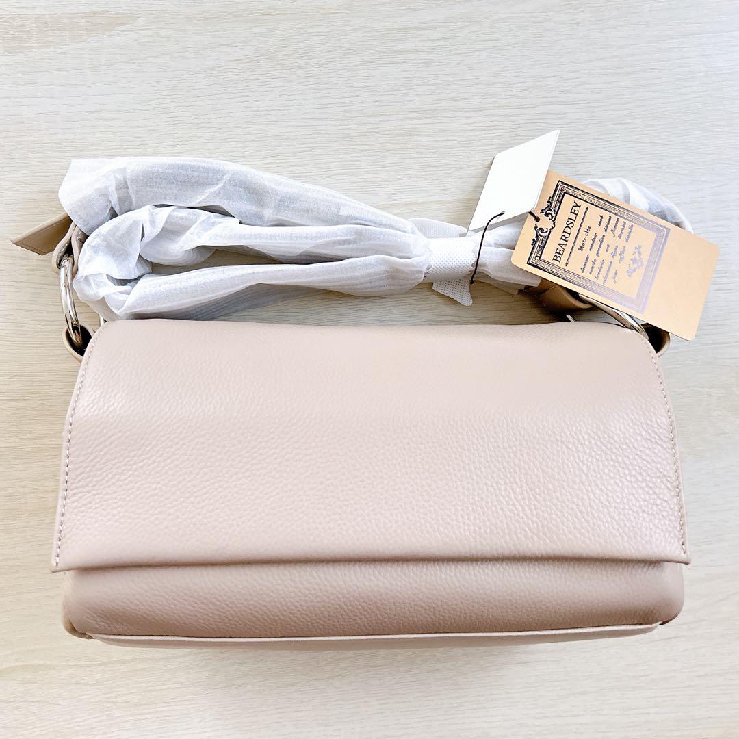 ビアズリー　レザーボディバッグ　ベージュ
