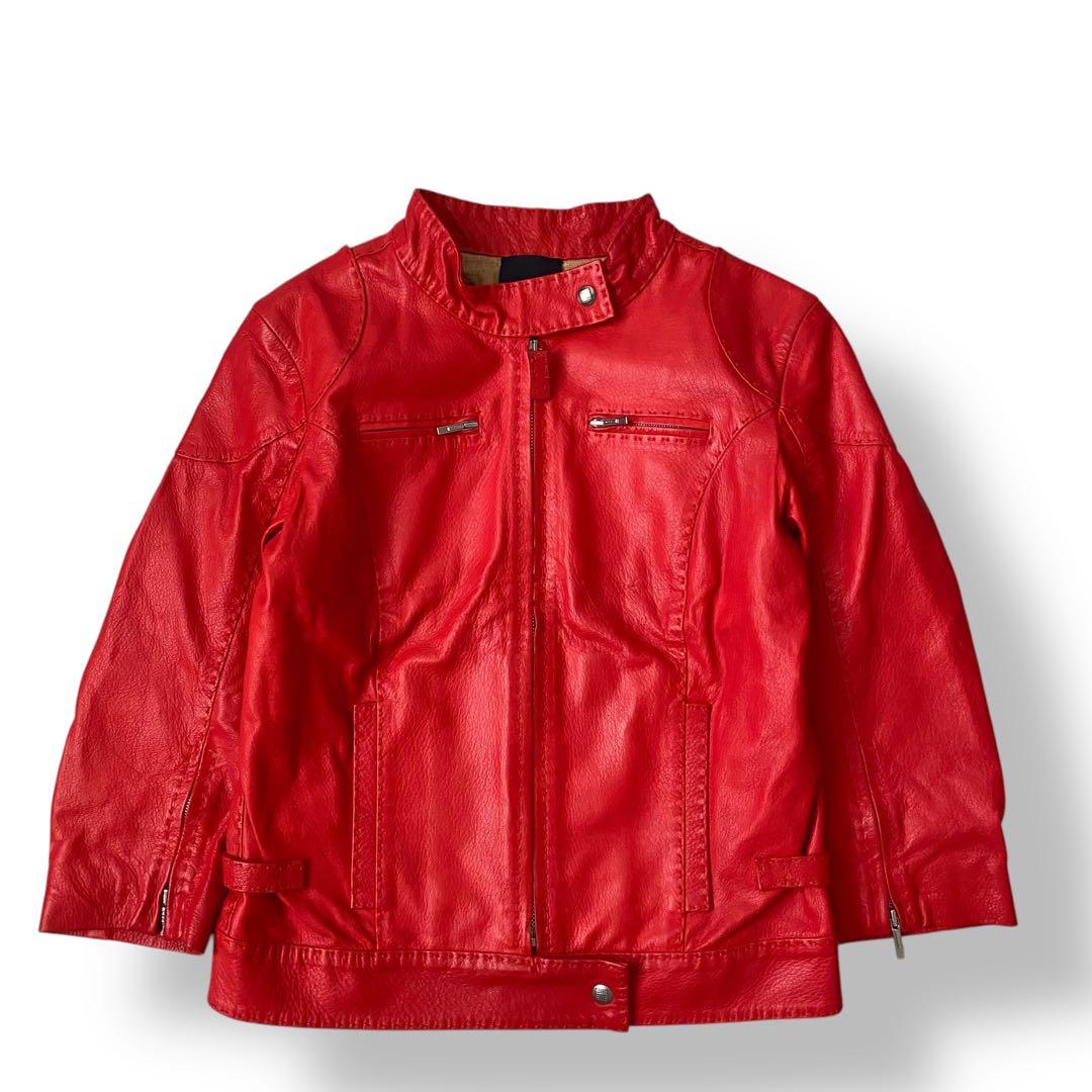 フェンディ レザージャケット 【極美品】 本革 ライダース 銀釦 ボルドー