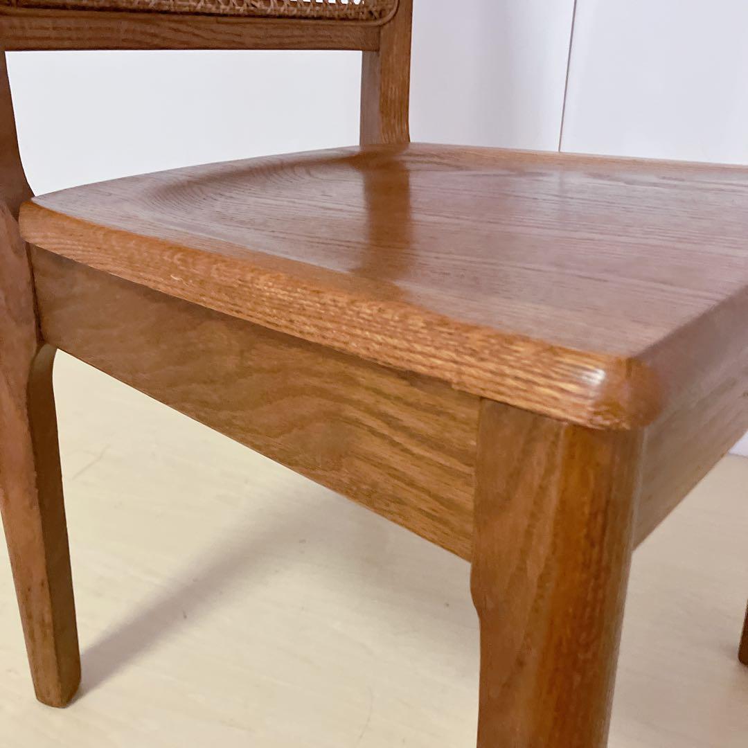 maruni マルニ　木製　ダイニングチェア ラタン 籐 旧ロゴ 木製椅子