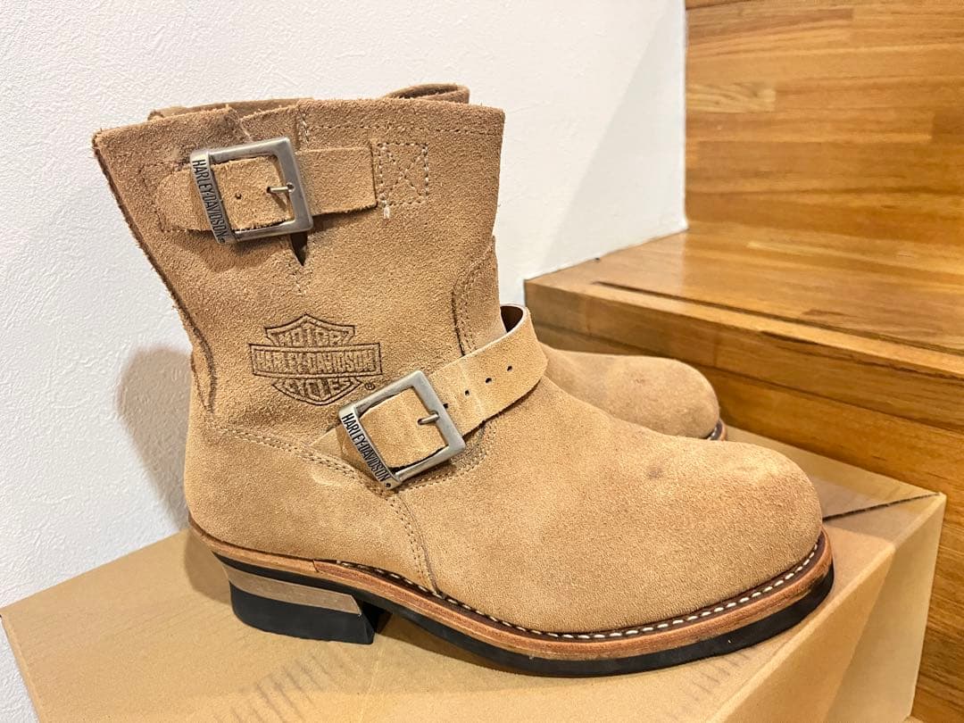 d*1様 ハーレーダビッドソン ショートエンジニアブーツスエード US7.5 2