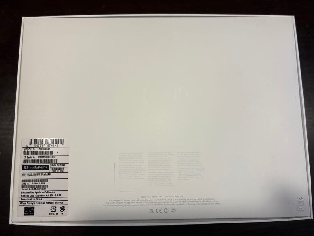 MacBookPro 13inch Late2013 8GB/512SS USキ