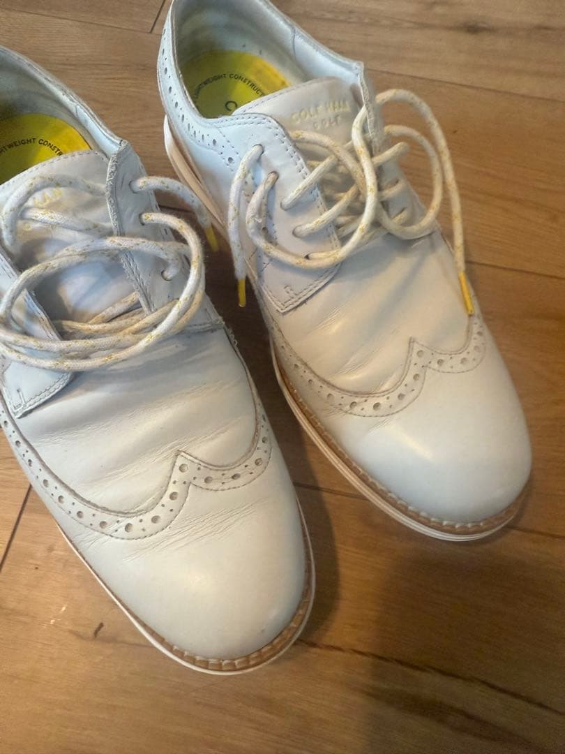 ウィングチップ ゴルフシューズ ホワイト