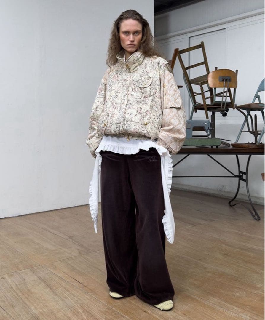 openyy フリルトリムブラウス ホワイト