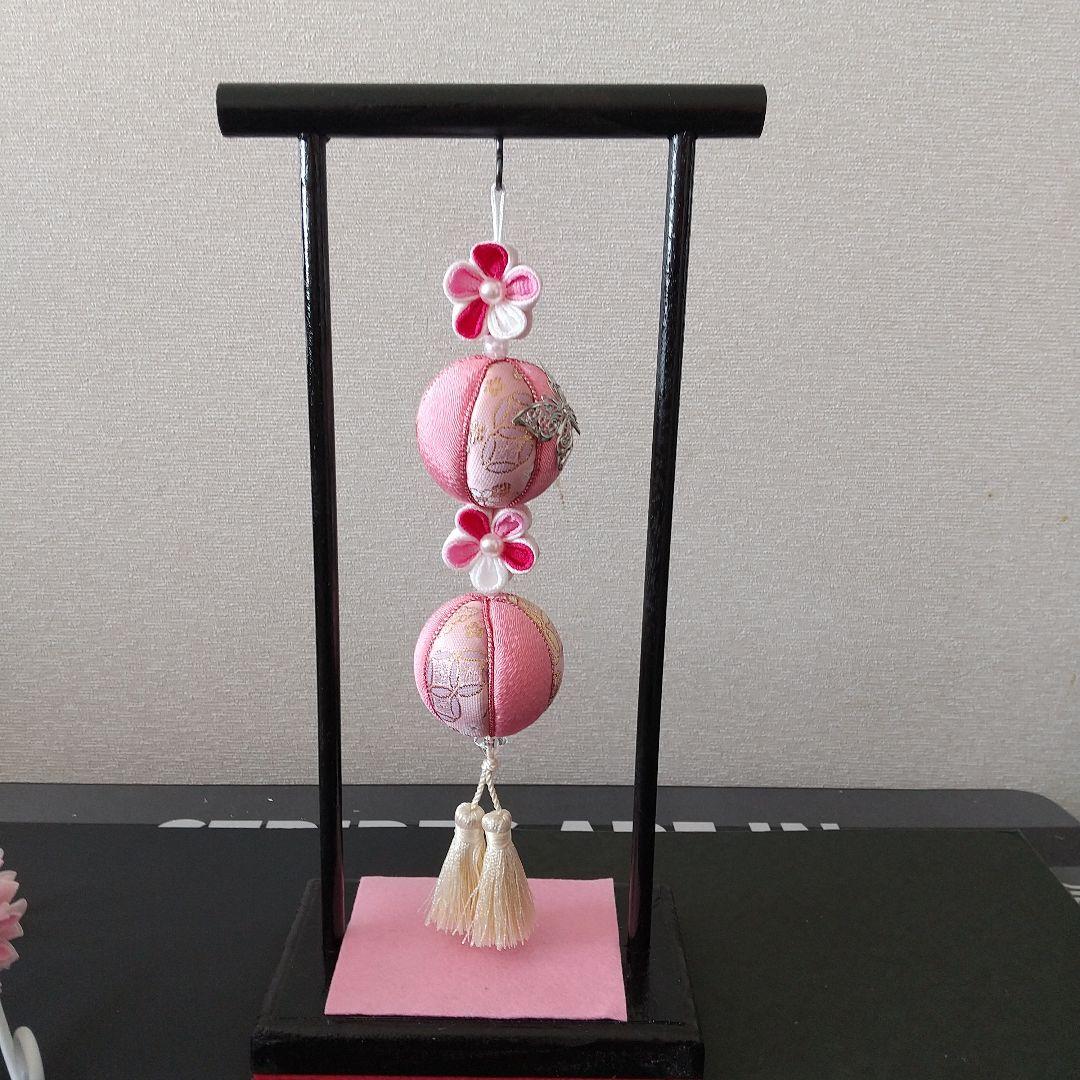 つまみ細工 吊るし飾り 雛飾り スタンド付き　ひな人形