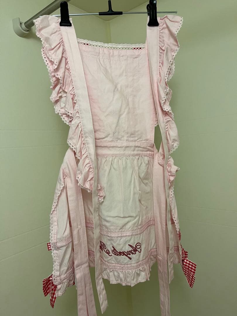 Angelic Pretty Fancy Ribbon エプロン ピンクxアカ