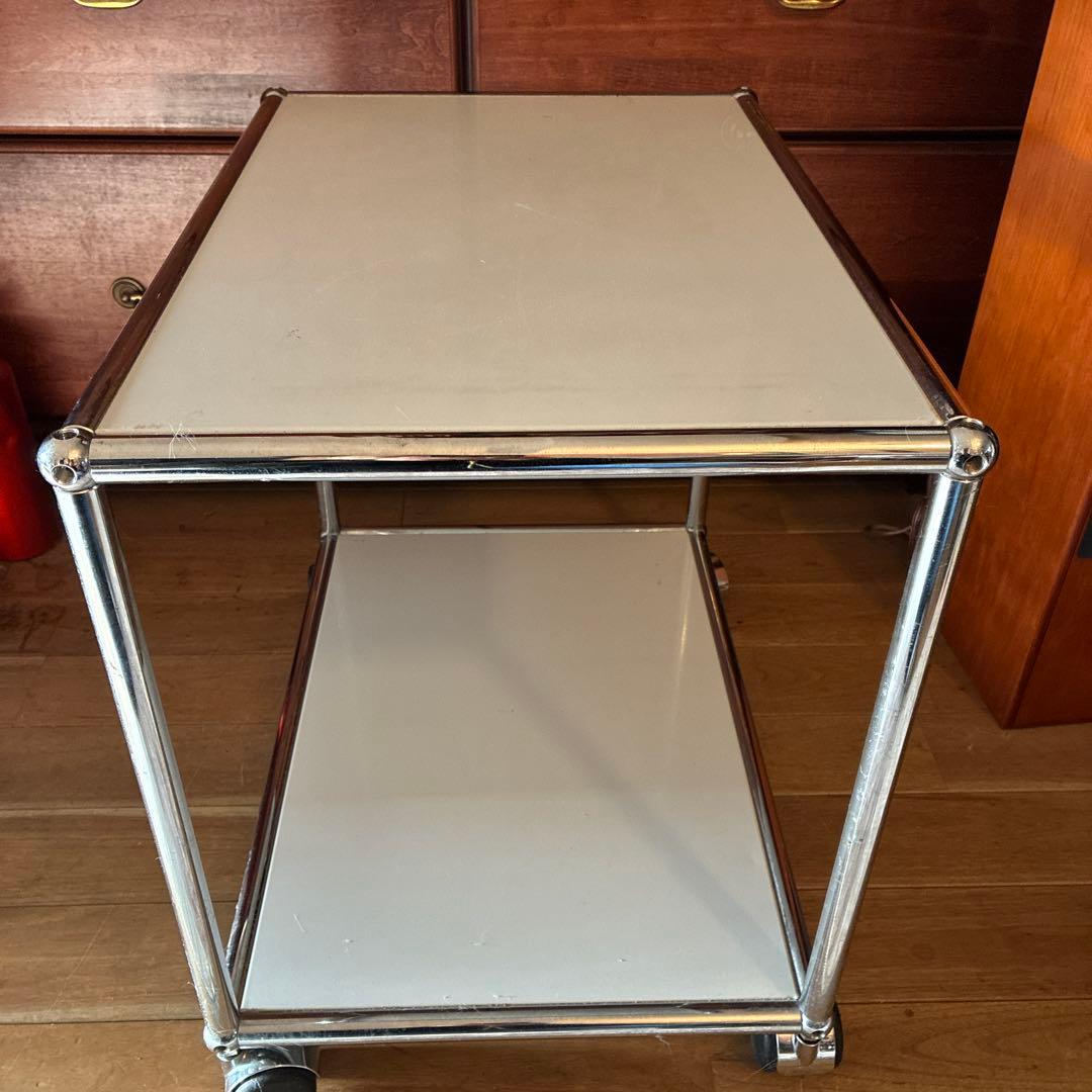 USMハラー ラック １列１段 ホワイトオープンラック キャスター付き