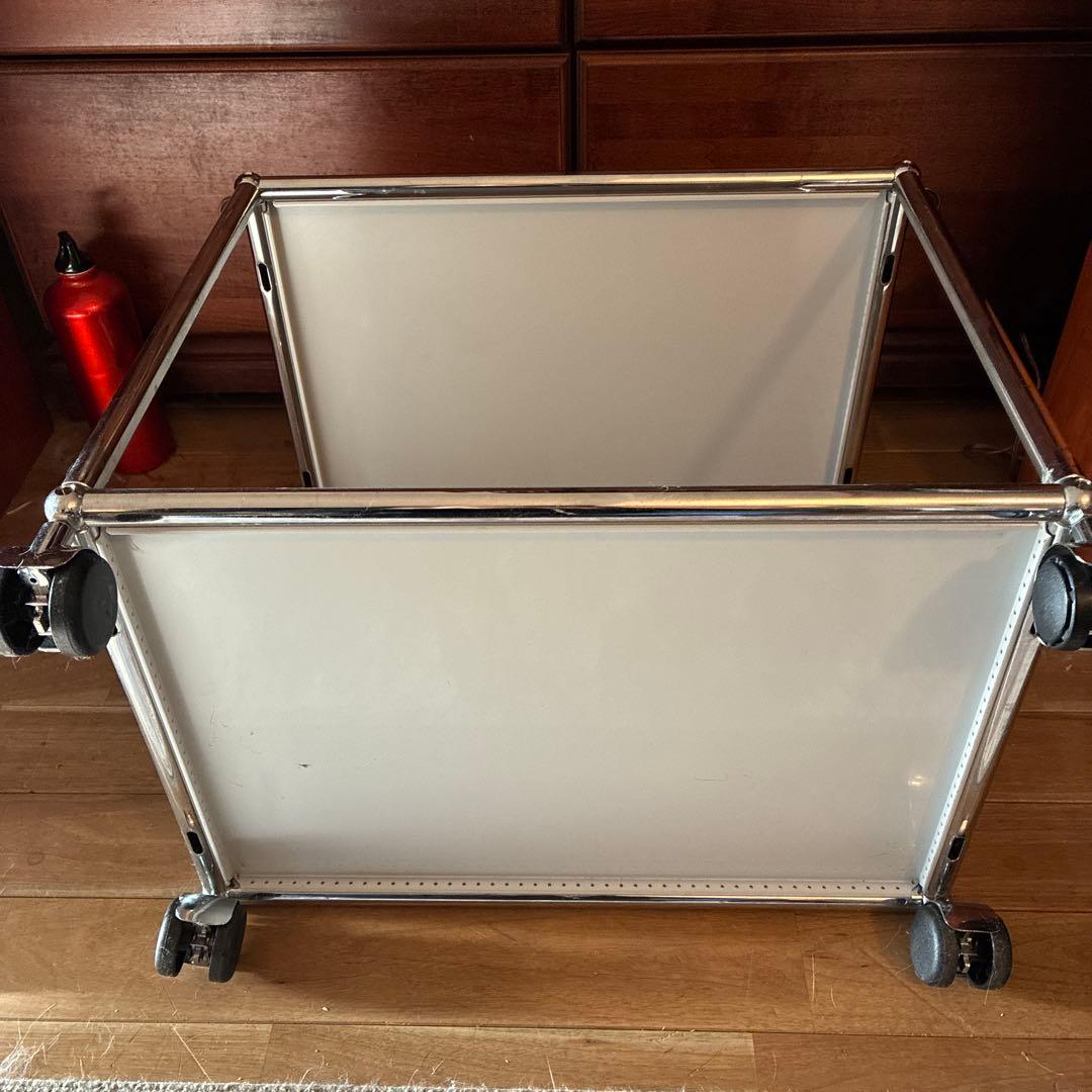 USMハラー ラック １列１段 ホワイトオープンラック キャスター付き