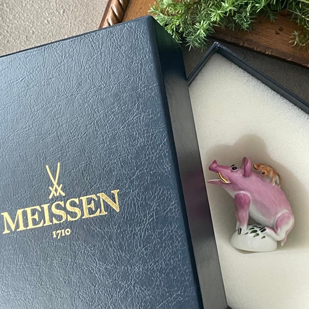 Meissen マイセン ミニ干支 ミニイノシシ　ピンク