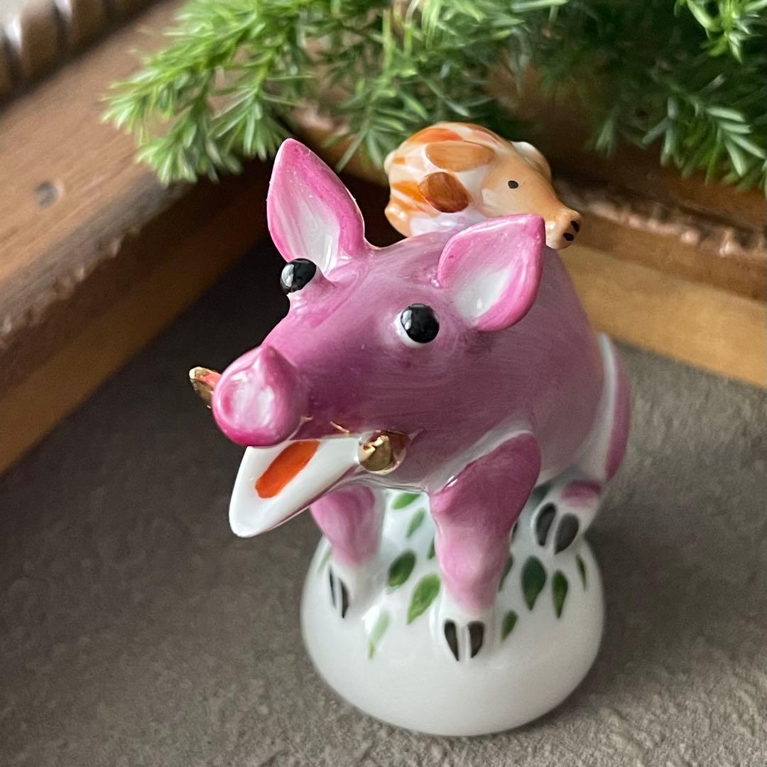 Meissen マイセン ミニ干支 ミニイノシシ　ピンク