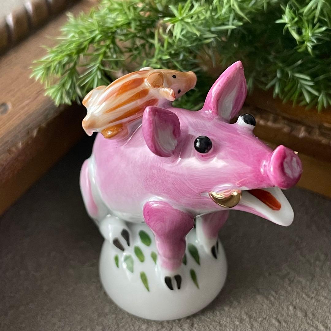 Meissen マイセン ミニ干支 ミニイノシシ　ピンク