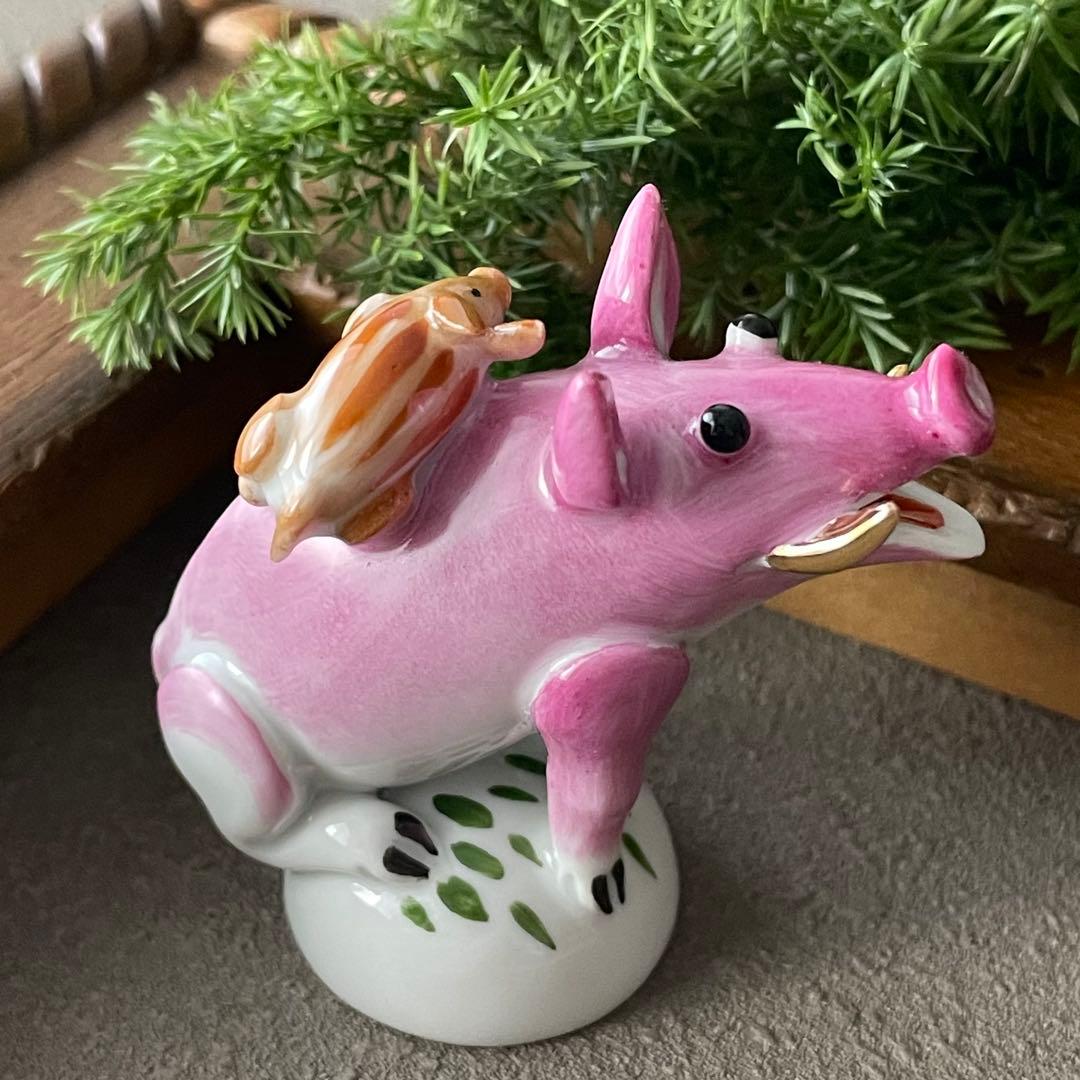 Meissen マイセン ミニ干支 ミニイノシシ　ピンク