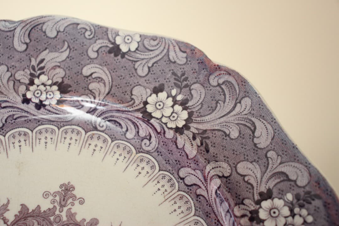 イギリス製　アンティーク　ジョン・リッジウェイ　クラレンドン　２６cmプレート