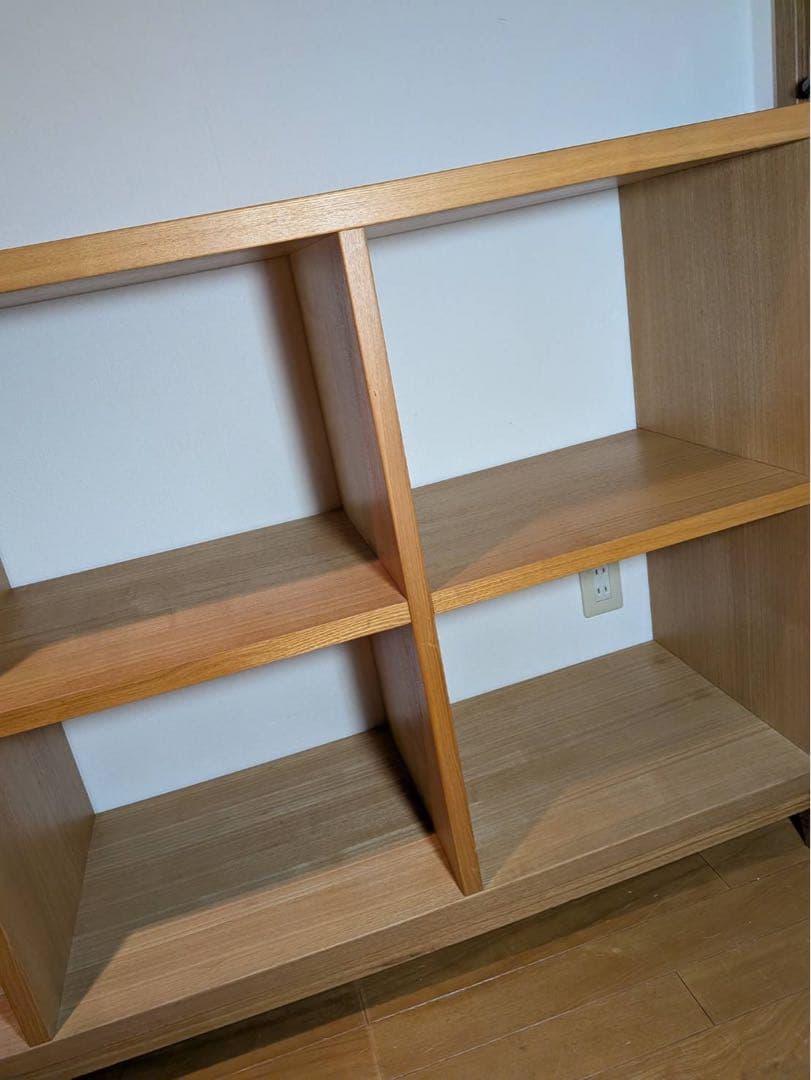 ■送料込■無印良品 MUJI オープンシェルフ 2×3 タモ 収納スタッキング棚