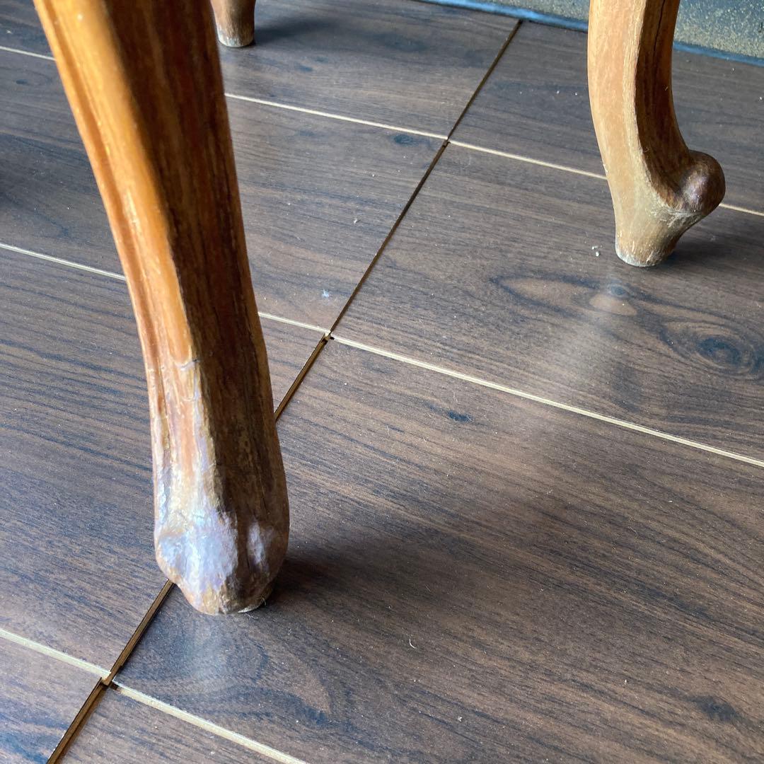 【送料込み】象嵌 猫脚　アンティーク　サイドテーブル　木製