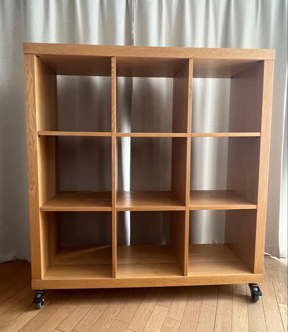 木製ラック 9マス キャスター付き