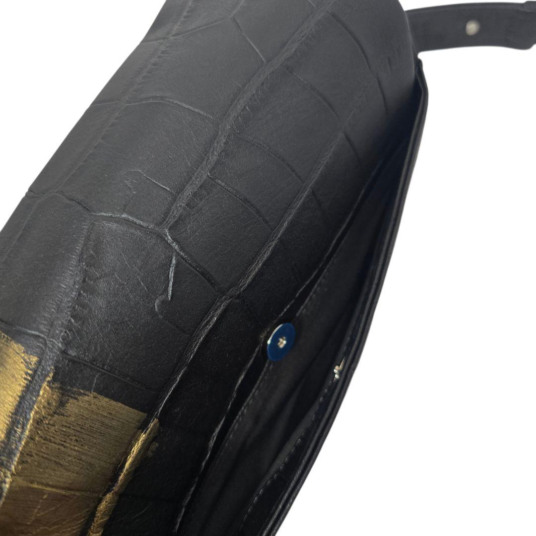 M.U.L クロコ型押し レザー ショルダーバッグ Y2K 日本製