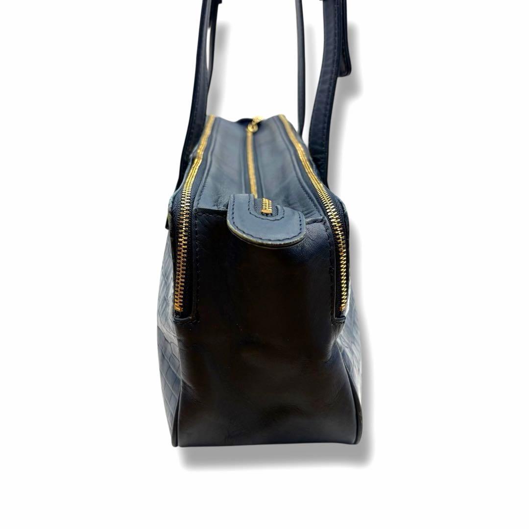 Roberta di Camerino クロコ型押し ショルダーバッグ ボストン