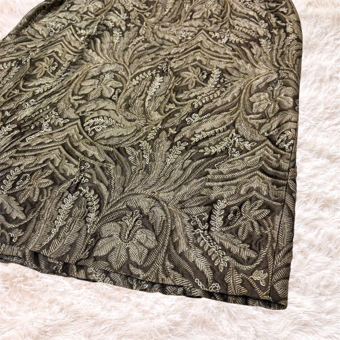 MaxMara 白タグ 最高級 ノースリーブ ワンピース シルク混 総柄 ひざ丈