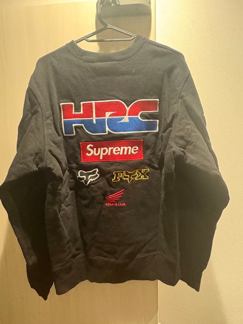 Supreme HONDA Fox Racing Crew Neck S 黒