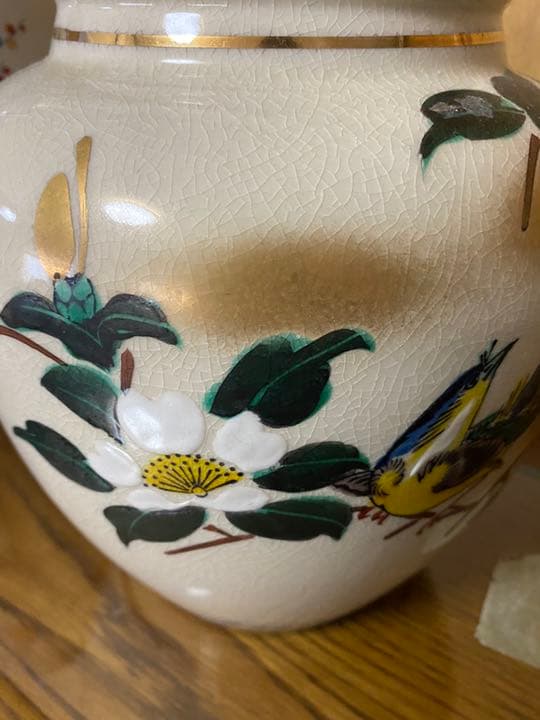 花瓶 色絵 置物