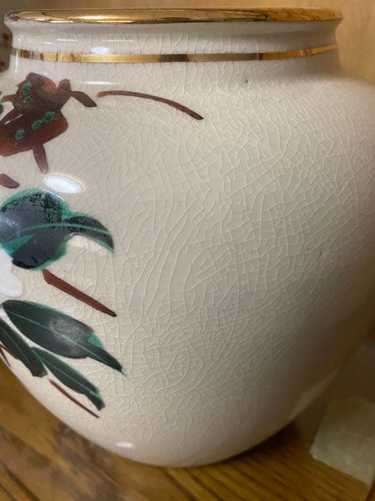 花瓶 色絵 置物