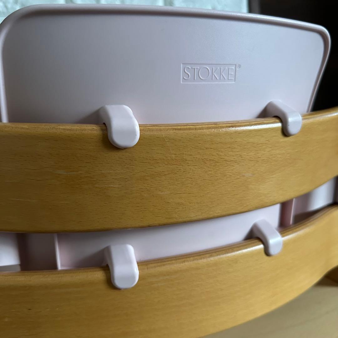 美品 ストッケ トリップトラップ ナチュラル シリアル3 ベビーセット ピンク