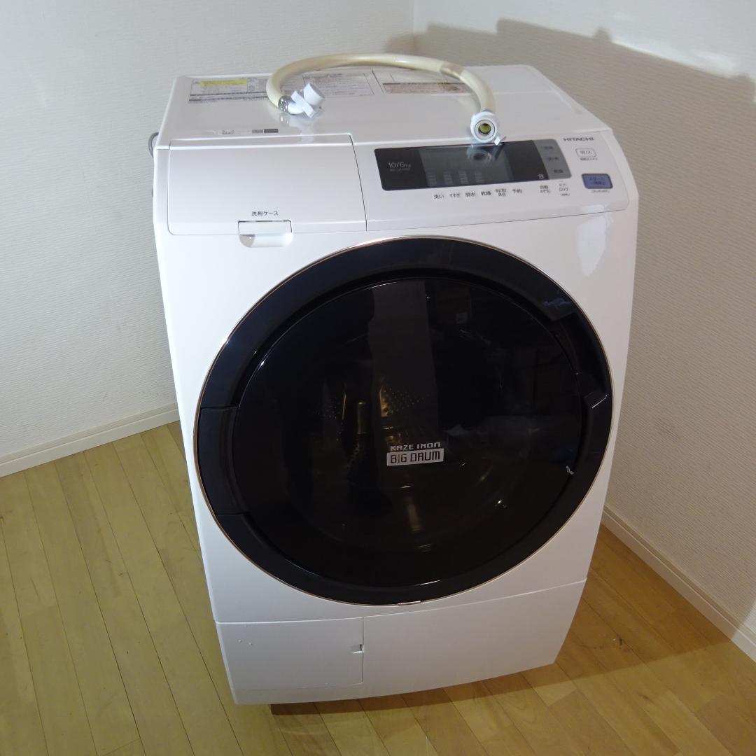 1215X 日立ドラム式洗濯機 10/6kg 左開 BD-SG100CL 18年