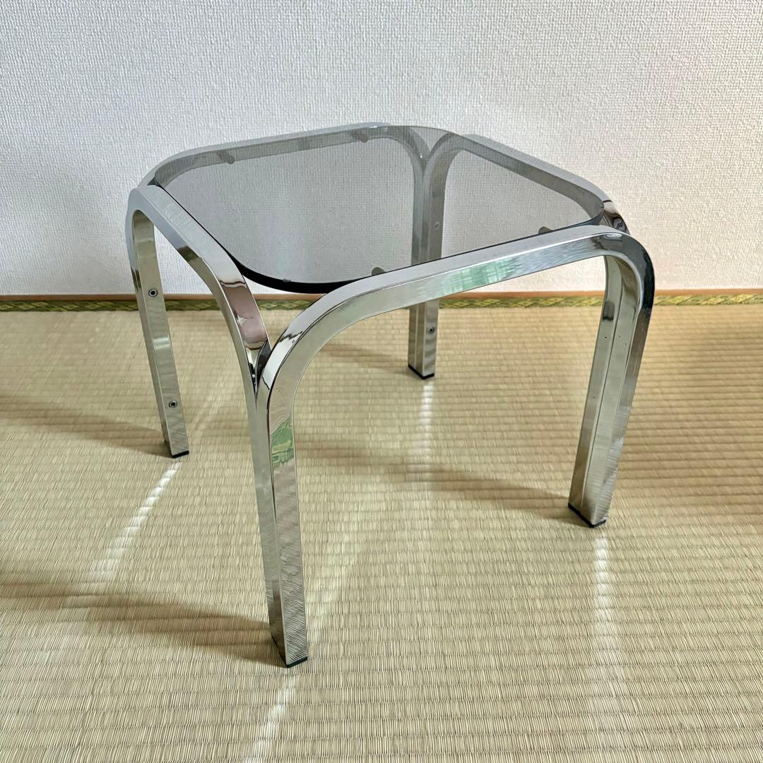 ミッドセンチュリー アイアンフレーム コーヒーテーブル ガラステーブル レトロ
