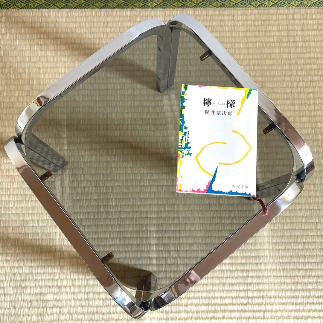 ミッドセンチュリー アイアンフレーム コーヒーテーブル ガラステーブル レトロ