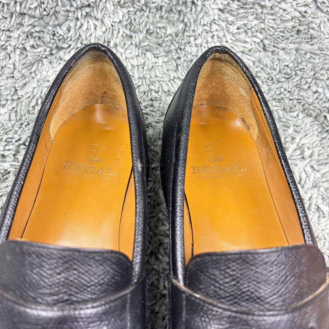 【美品】リーガル 679（26）タッセル　ローファー　シボ革　黒