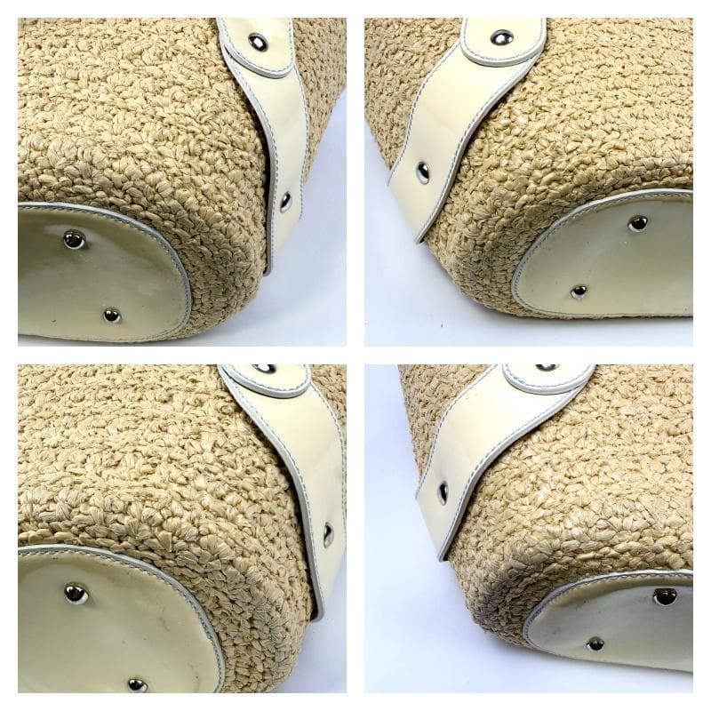 美品　サルヴァトーレフェラガモ ストロー ラタン ガンチーニ カゴバッグ