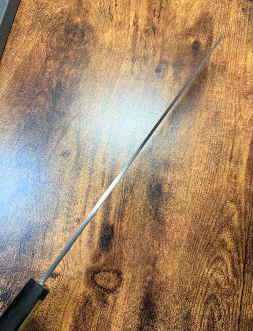 【堺打刃物】　蛸引 先丸　包丁　9寸　白二鋼　水牛八角柄