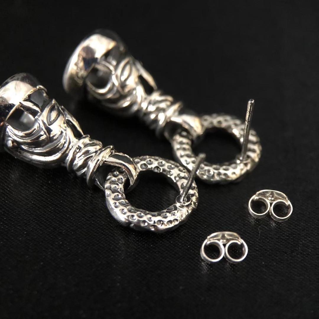 シルバー925 ピアス　メンズ　鈴　鐘　ベル　クロム　人気　3-24 6293