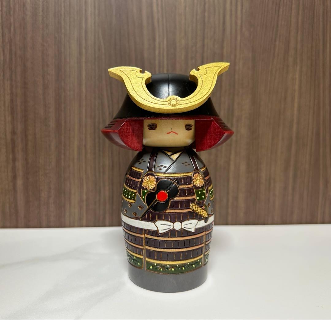 卯三郎こけし 五月人形 こけし 若武者 兜 日本製 新品