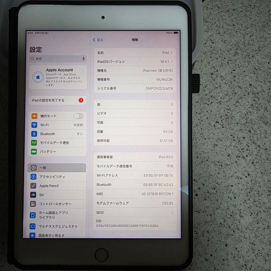 Apple iPad mini 5 64GB Wi-Fiモデル